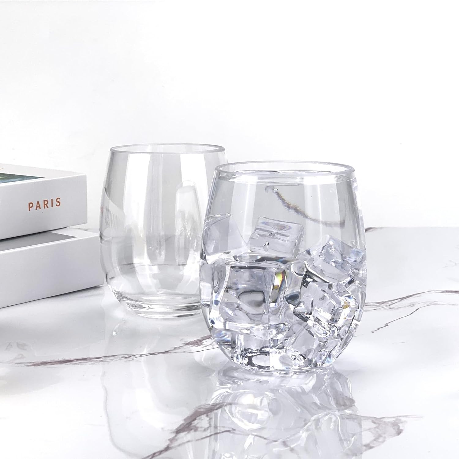 Set of 6 Acrylic Wine Glasses, 20-ounce Plastic Tumbler for Party Use,BPA Free,Dishwasher Safe (Clear color) - Image 6