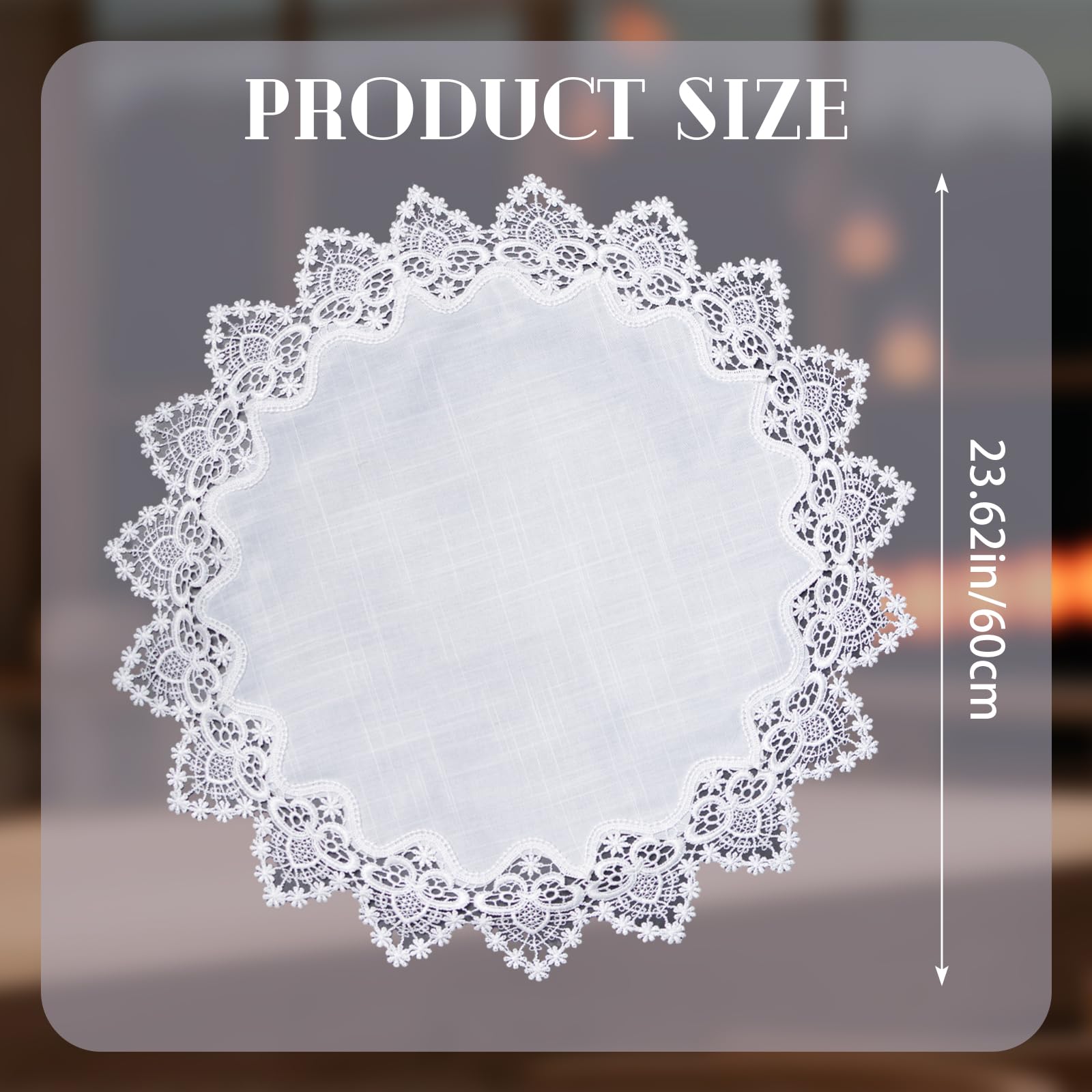 Tovaglia Rotonda In Pizzo Bianco - Elegante E Moderna Per Tavoli, Diametro 30-150 Cm - 2