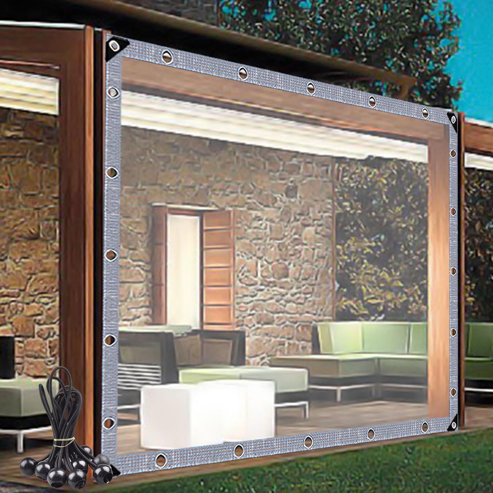 Lonas de plástico transparente de 0,12 mm de PVC resistente al agua
