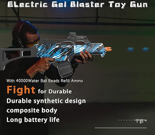 Miniatura 2 de JIFTOK - Pistola eléctrica de bolas de gel, lanzador automático de bolas de salpicaduras de alta velocidad con más de 40000 y gafas, juguetes
