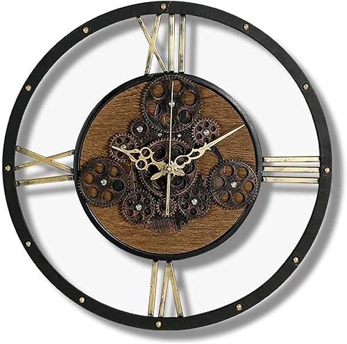 Reloj de pared retro de 19 pulgadas, estilo industrial personalizado para decoración de pared, reloj de lujo, utilizado en dormitorio, sala de estar