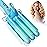 3 Barrel Curling Iron Hair Crimper: Aleath Dual Voltage Adjustable Temperature Three Barrels Hair Waver - Ceramic 1 inch Curler WandBlue