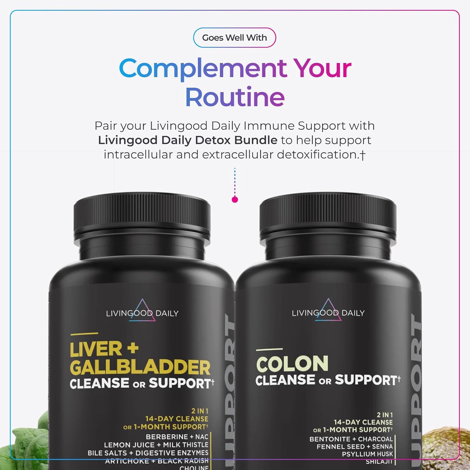 Livingood Daily Immune Support Supplement, 4-in-1 Formula with Oregano Oil, Monolaurin, L Lysine & Quercetin, Gut & Digestive Health, Gluten Free, Vegan, Non GMO, Allergen Free, 120 Capsules