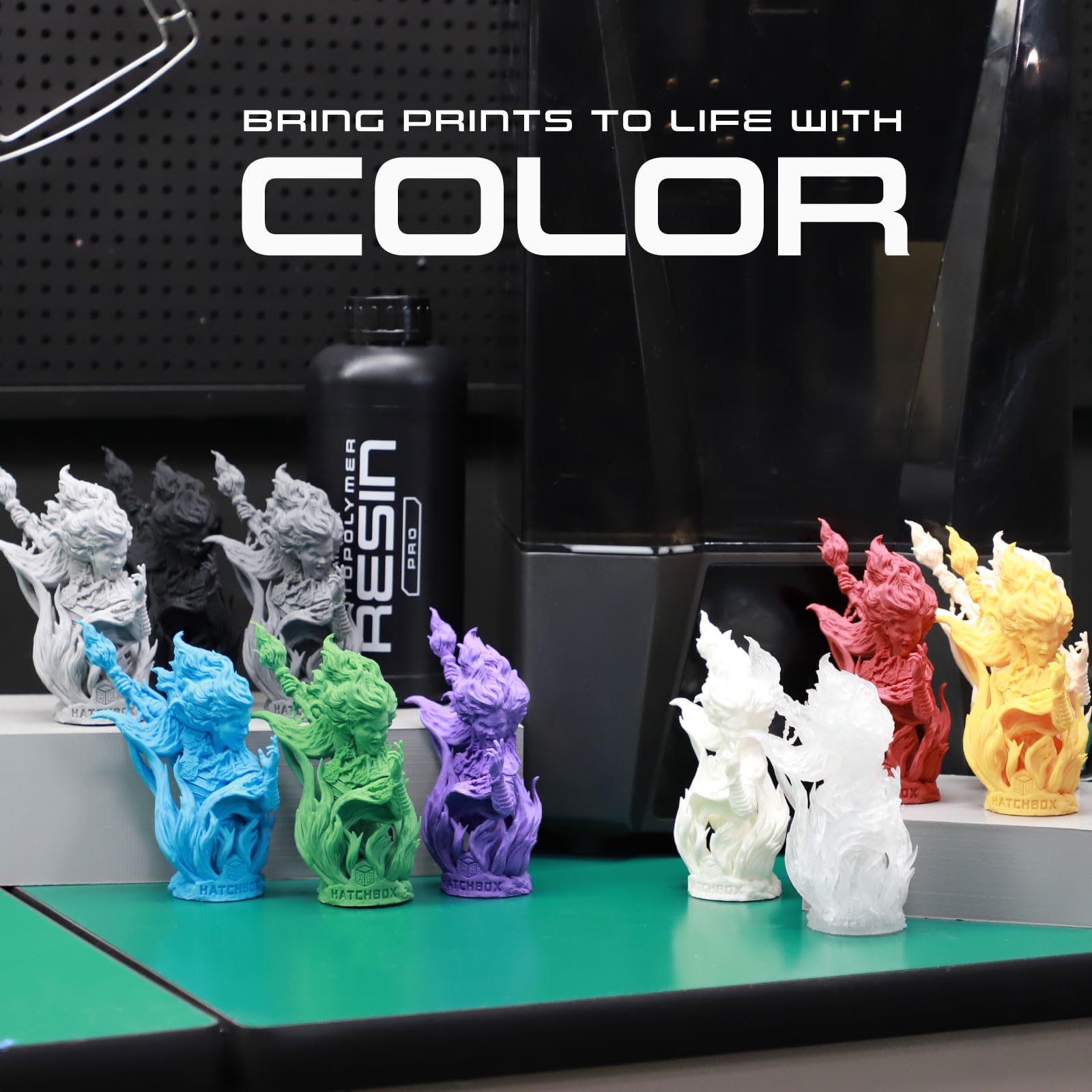 HATCHBOX Resina per stampante 3D 8K Pro, resina liquida per stampa 3D fotopolimero ad alta precisione e basso odore, 405 nm, per stampa DLP LCD, 1000 g, trasparente