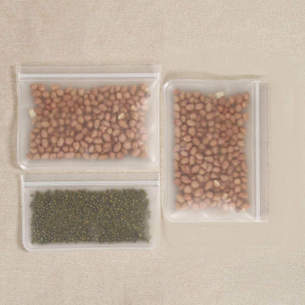 15 sacchetti per alimenti multiuso da 1 l, richiudibili con cerniera scorrevole, senza BPA, tenuta stretta, congelare, trasportare e organizzare (1 confezione