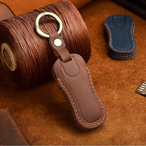 Miniatura 10 de HIBEYO Funda de cuero para llavero inteligente, funda de protección completa compatible con Porsche 911 Cayenne Macan Panamera Taycan 3 4 botones, 4