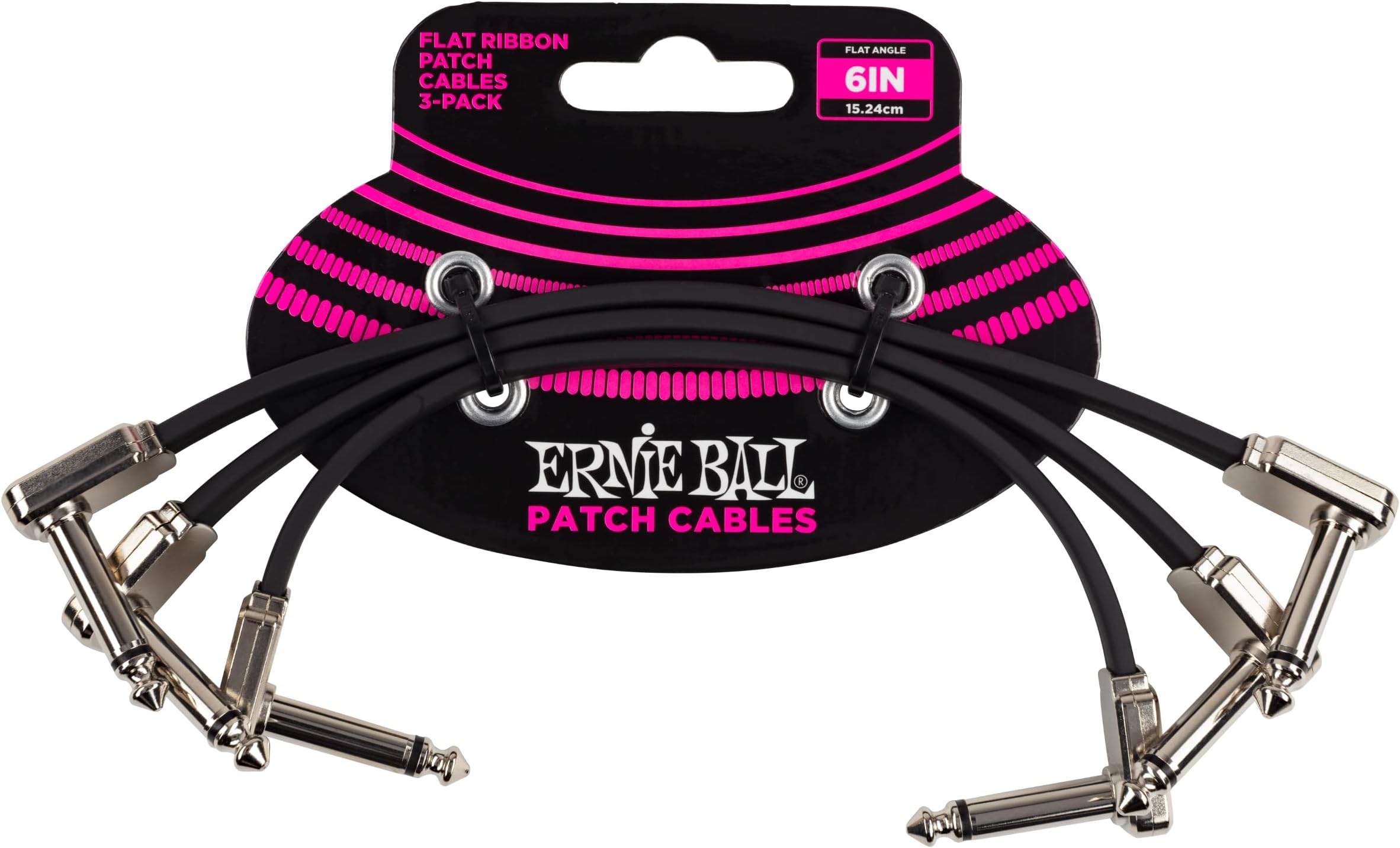 Flat Ribbon Patch Cable 3-Pack, 6in, Black (P06221)