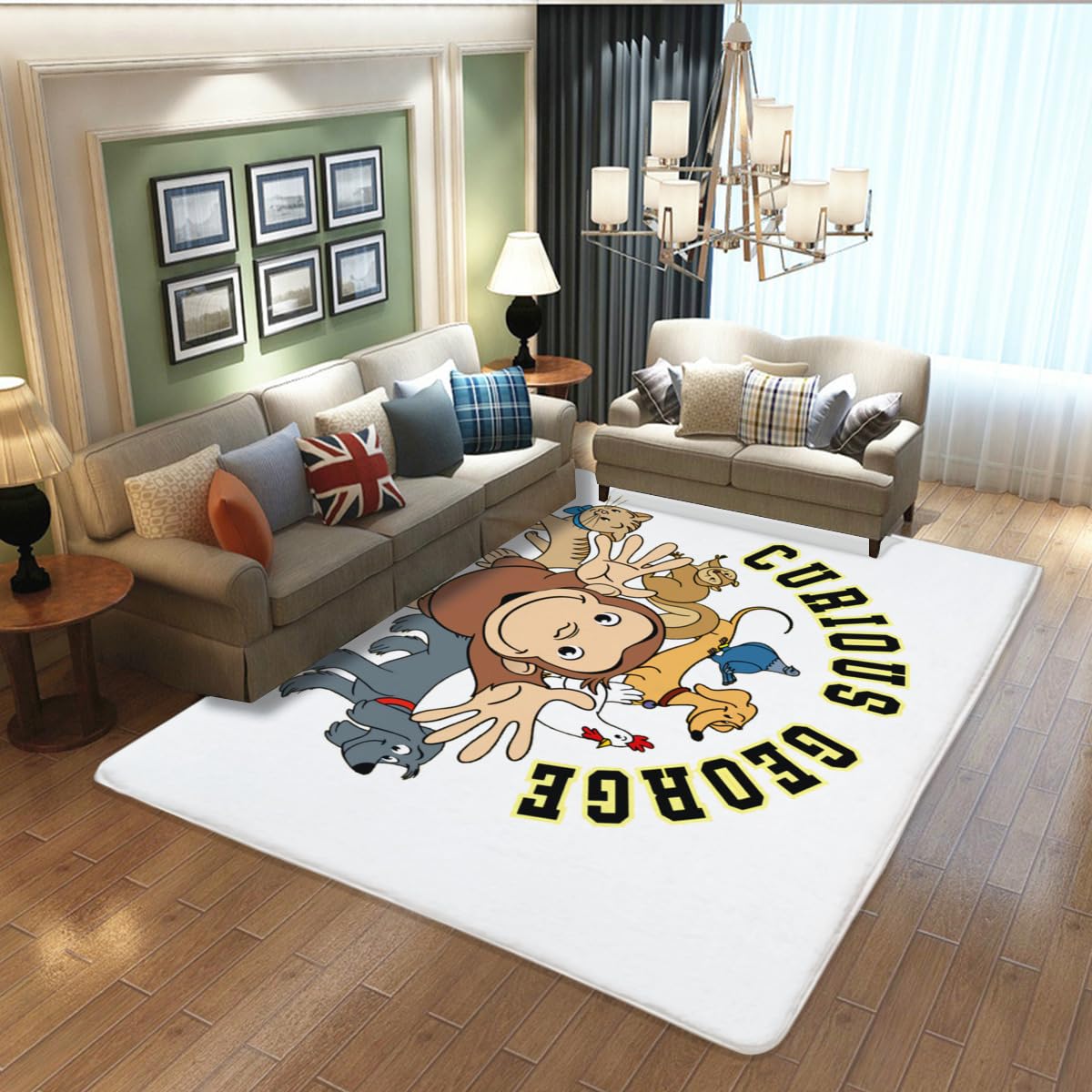 Amazon｜[Zoca] おさるのジョージ ラグ カーペット ラグマット 絨毯
