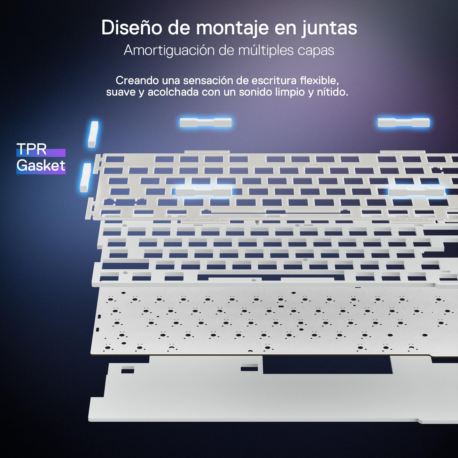 Redragon K673 Pro 75% Gasket RGB Teclado Mecánico, Teclado Gaming con Perilla, 82 Teclas, 2.4Ghz/BT/USB-C, Espumas Absorbentes de Sonido, Hot-Swap Interruptor Rojo, 4000mAh batería, QWERTY Español
