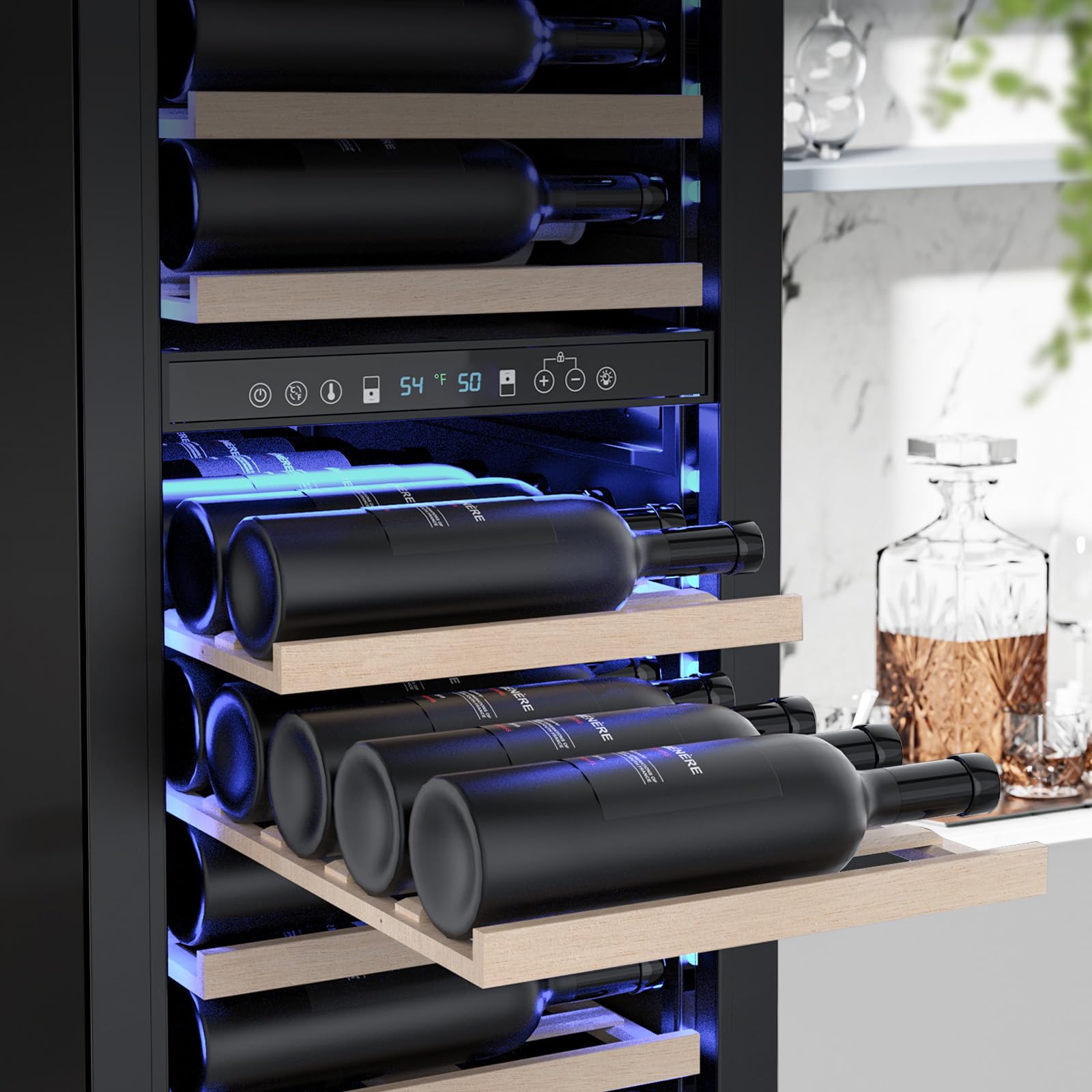 Antarctic Star 385l Wine Cellar Under Counter Built-In Beverage Cooler Mini Fridge Clear Glass Door Digital Memory Temperature Control, Beer Soda LED Light Safety Lock Quiet Operation on Fridge.com - View 6