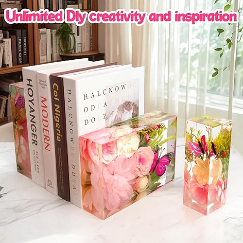 Miniatura 6 de Moldes de resina grandes de silicona, 6 moldes rectangulares de silicona para resina epoxi, moldes para manualidades para preservación de flores,