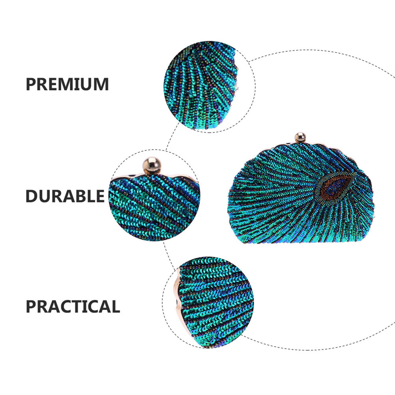 LIFKOME Bolso de Noche Lentejuelas para Mujer, Elegante Bolso de Mano de Poliéster Verde Adecuado para Fiesta y Banquete, Diseño Brillante y Llamativo