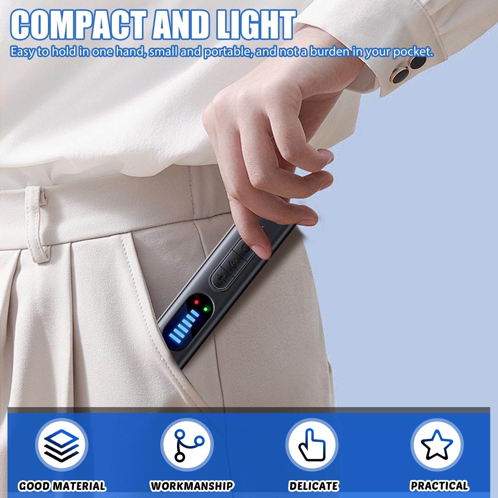Rilevatore Cimici 4 In 1 – Per Telecamere Nascoste, GPS Tracker E Segnali RF – 5 Livelli Di Sensibilità – Portatile E Batteria 25h