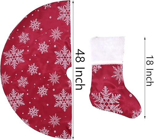 Miniatura 27 de Pie de árbol de Navidad FLASH WORLD, con estampado de nieve (color blanco, 36 pulgadas)