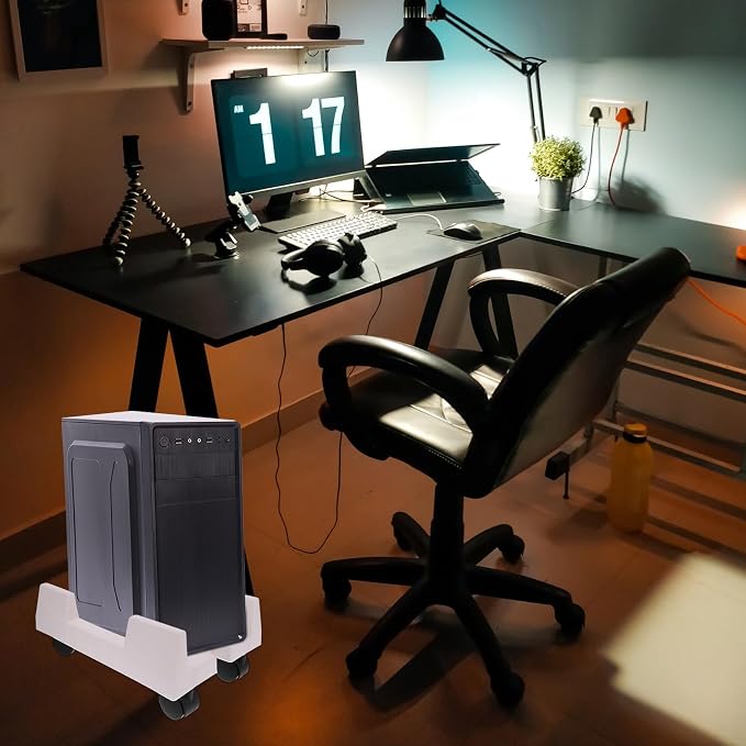 Soporte móvil para torre de computadora KALLORY blanco miniatura 2