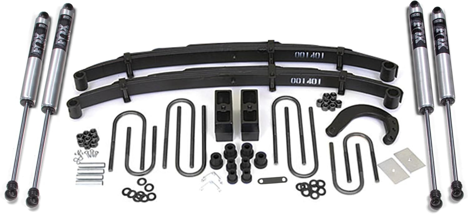 BDS123H | 4 Inch Full Suspension Lift Kit | 4 Inch Block Kit | NX2 Nitro Shocks | Compatible with Chevy/GMC 1/2 Ton Truck/SUV (77-87) 4WD