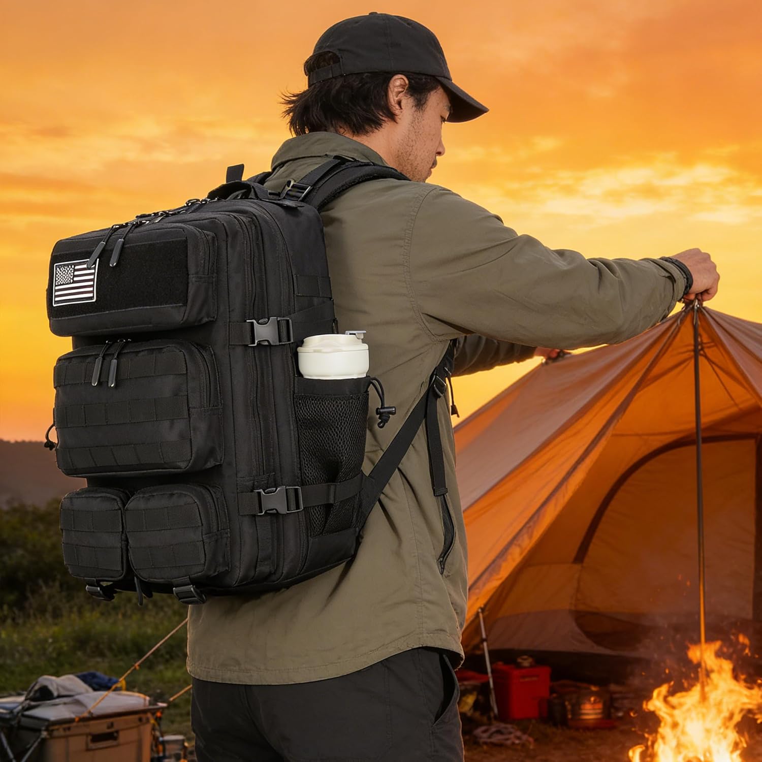 MoonWang 55L Tactical Backpack Heavy Duty Military Rucksack Molle Backpack 3 Day Assault Pack for Work Outdoors - Image 8