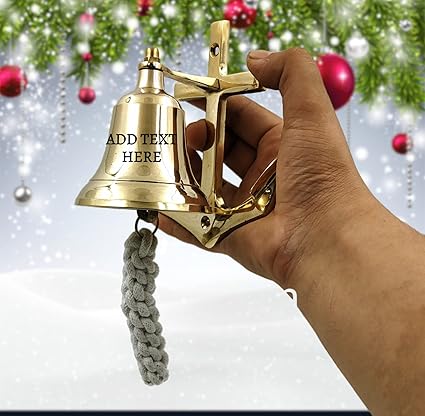 Personalized Brass Ship Anchor Bell Wall Hanging Bell Small Size Door Bell