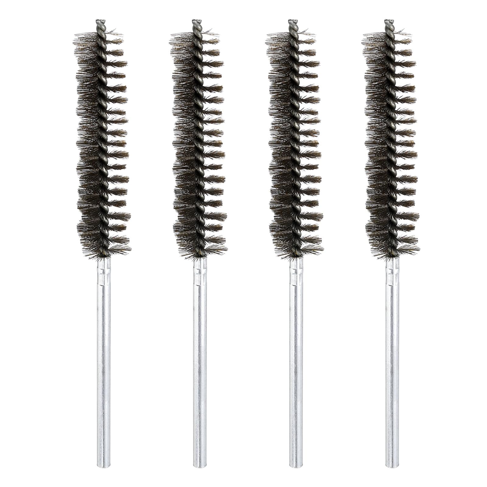 sourcing map 4pcs Wire Bore Brush Set 8 Inch Length 13/16 Inch Shank Stainless Steel Bristles Cleaning Brush for Clean Car Part Tube Kitchen Garage