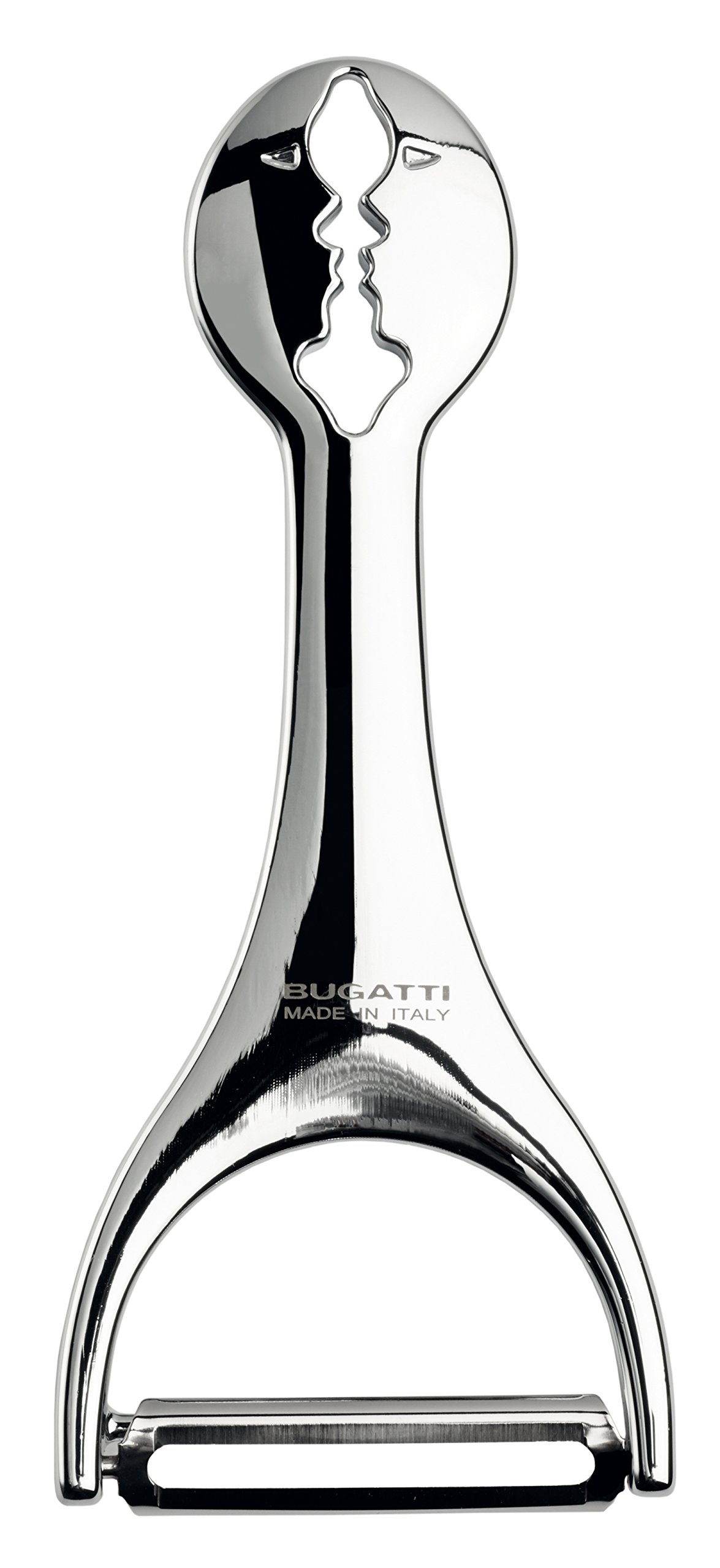 BUGATTI Kiss Peeler - Stainless steel-color finish. Stylish Kitchen Gadget. Made in Italy.