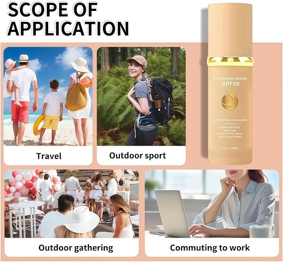 30G Color Changing Foundation for Mature Skin, SPF 50, 4-in-1 Liquid Makeup, 12H Long Lasting Full Coverage & Moisturizing for Sensitive Skin, Suitable for Light to Medium Tones