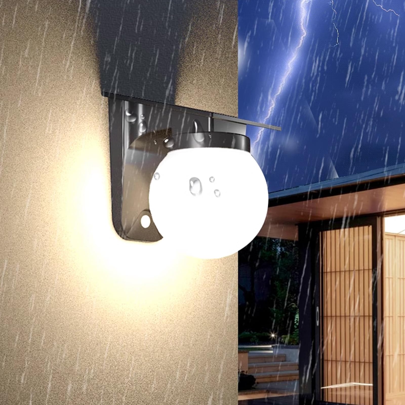 Solarna lampa ścienna zewnętrzna, IP65, wodoszczelna lampa solarna do użytku na zewnątrz, bateria 3600 mAh, 3 W, 280 lumenów, do 12 ~ 16 godzin, solarna lampa zewnętrzna do ogrodu, domu, na