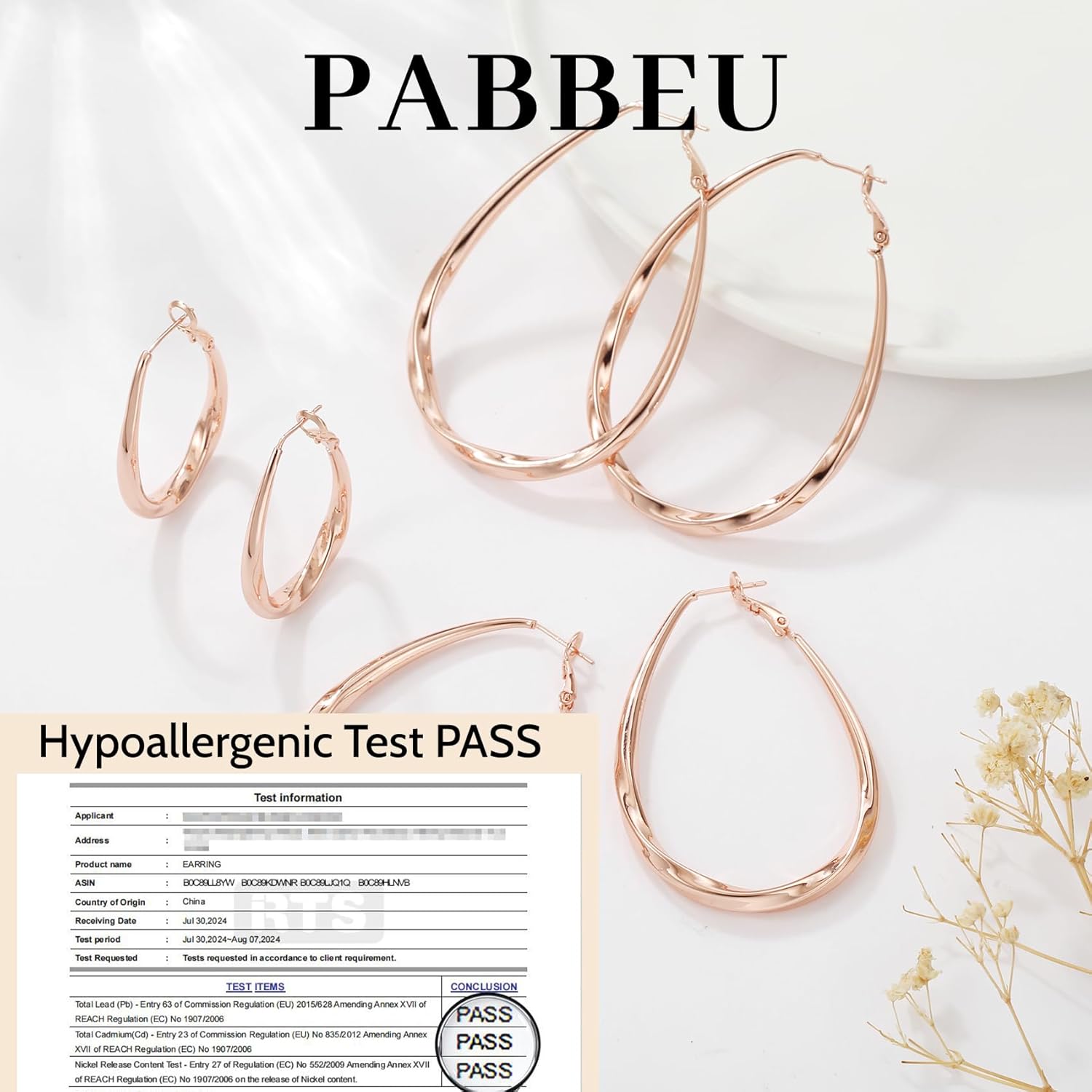PABBEU Silver Hoop Earrings for Women Oval Hypoallergenic 925 Sterling Silver Hoop Earrings Lightwieght Large Hoops Earring for Women Trendy - Image 2