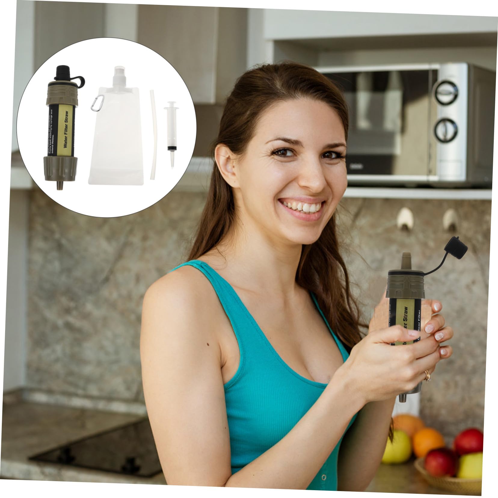 Filtro de Agua Portátil Mini para Exteriores Purificador Compacto para Camping Senderismo y Emergencias Limpiador de Agua Práctico y