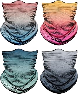 4Pack Neck Gaiter for Men Women Face Cover Mask Head Wrap Balaclava Headwear Bandana Headband Magic Scarf