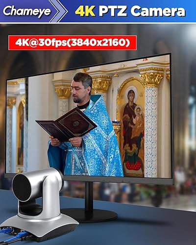 Miniatura 6 de Chameye Cámara PTZ 4K 20X Zoom óptico, PTZ cámara de sala de conferencias 4K, IP/PoE/USB3.0/HDMI, cámara de transmisión en vivo para educación de