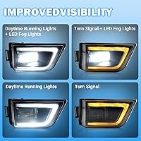 Vista 4 de Conjunto de luces antiniebla LED para 4 Runner 2003 2004 2005, un par de lámparas antiniebla delanteras con luces de circulación diurna y luces