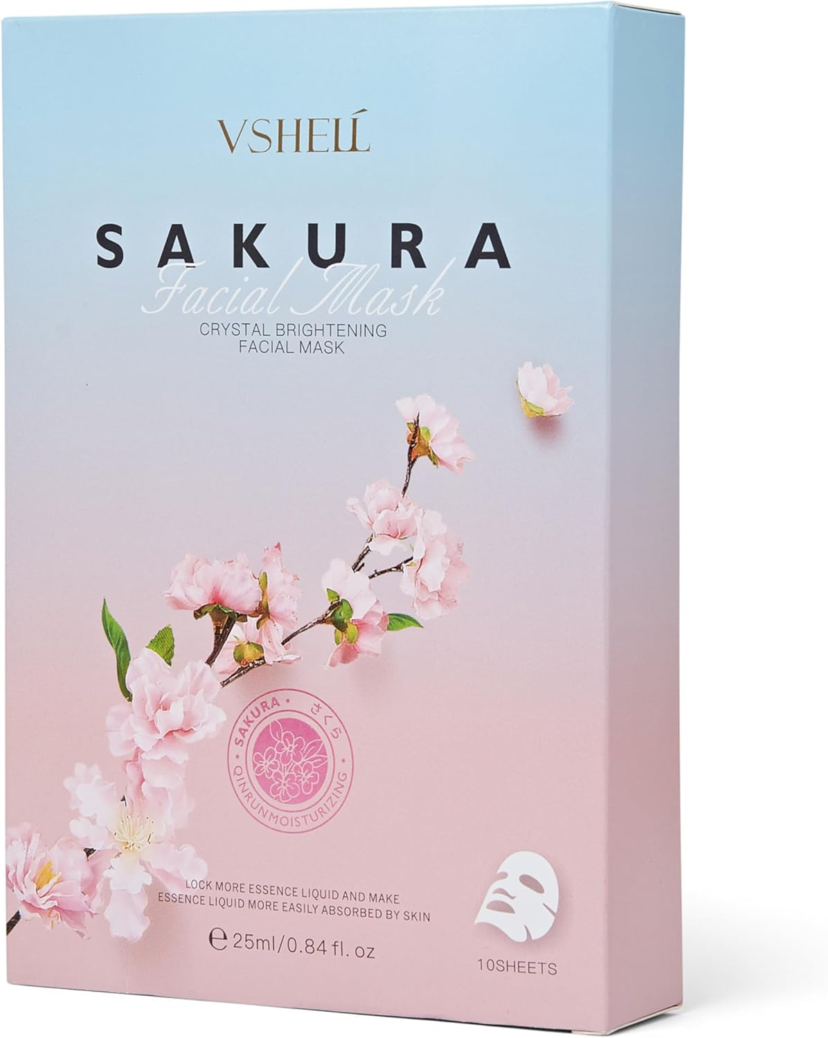 Brightening Face Sheet Mask, Set of 10 – Japanese Hydrating Beauty Skincare with Sakura Extract for Women and Men – Moisturising Anti Aging Facial Treatment – Ideal for Sensitive Skin