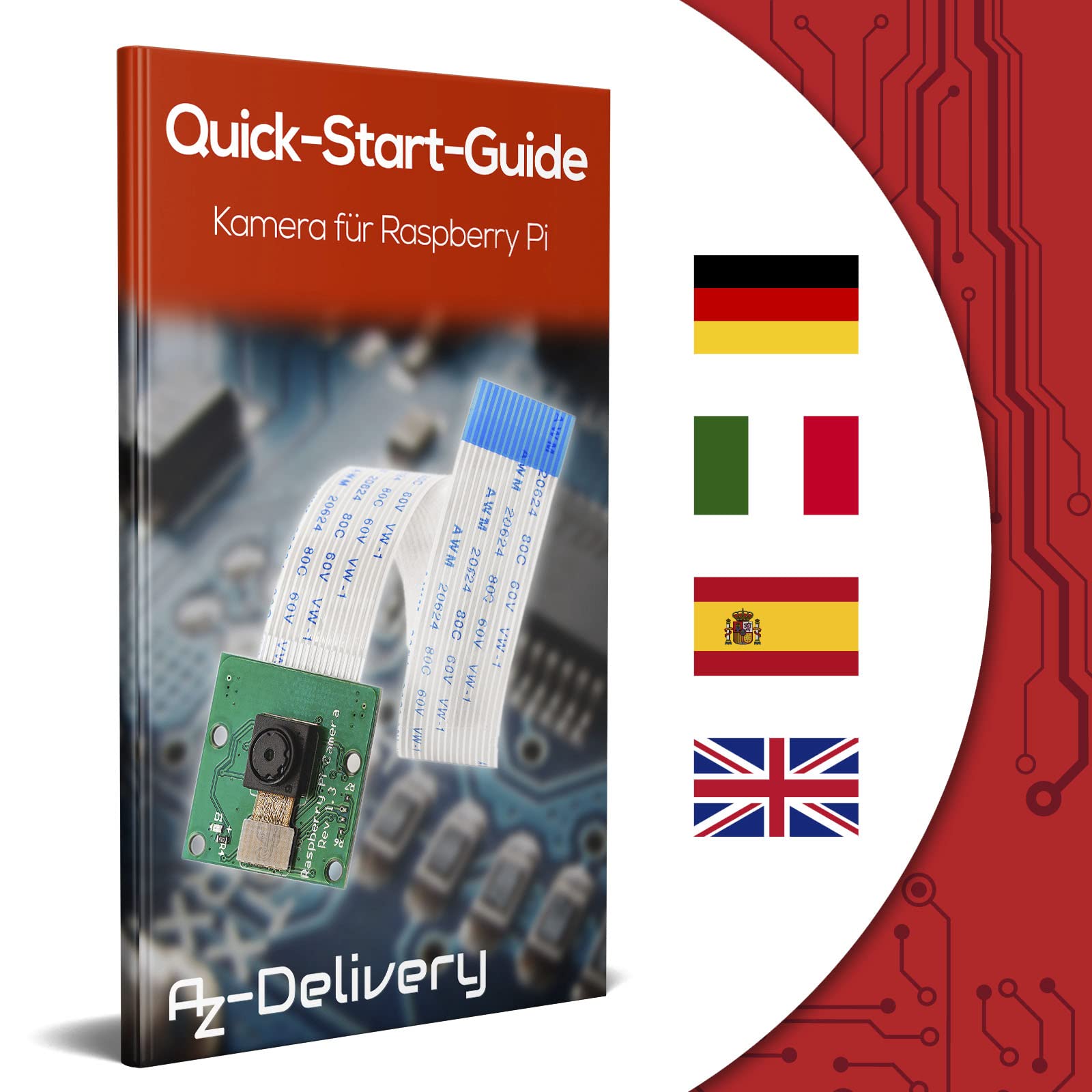 AZDelivery Kamera z 15cm kablem flex i 100cm kablem flex do Raspberry Pi wraz z e-bookiem!