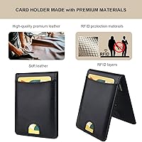 Vista 7 de KIHUWEY Cartera MagSafe con soporte magnético, de cuero seguro y desmontable, con función de atril RFID para iPhone 16/15/14/13/12 Pro Max Plus,