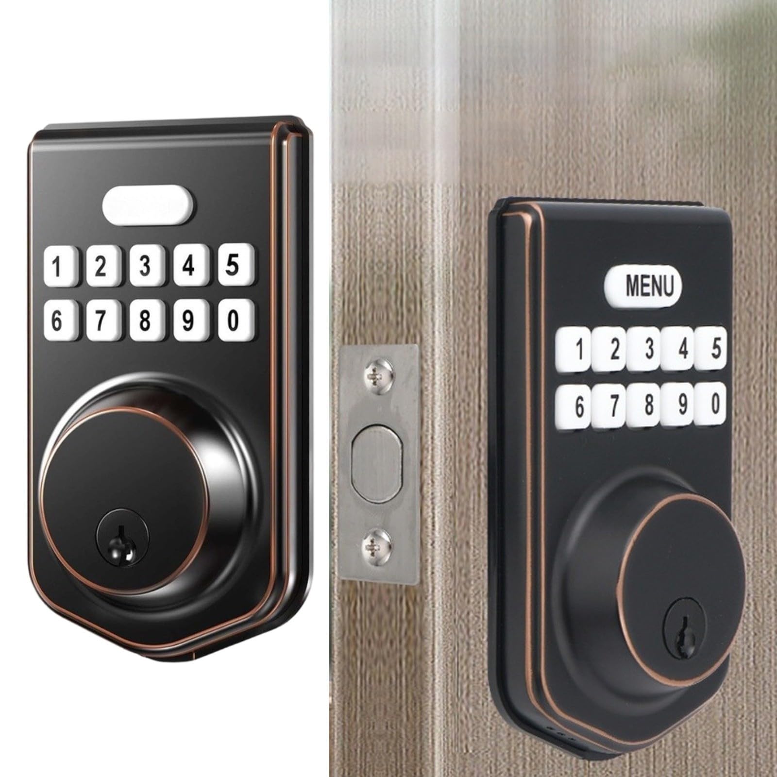 Cerradura electrónica para puerta con código, cerradura mecánica para puerta de aleación de aluminio, para dormitorio, apartamento para hotel y oficina (C)