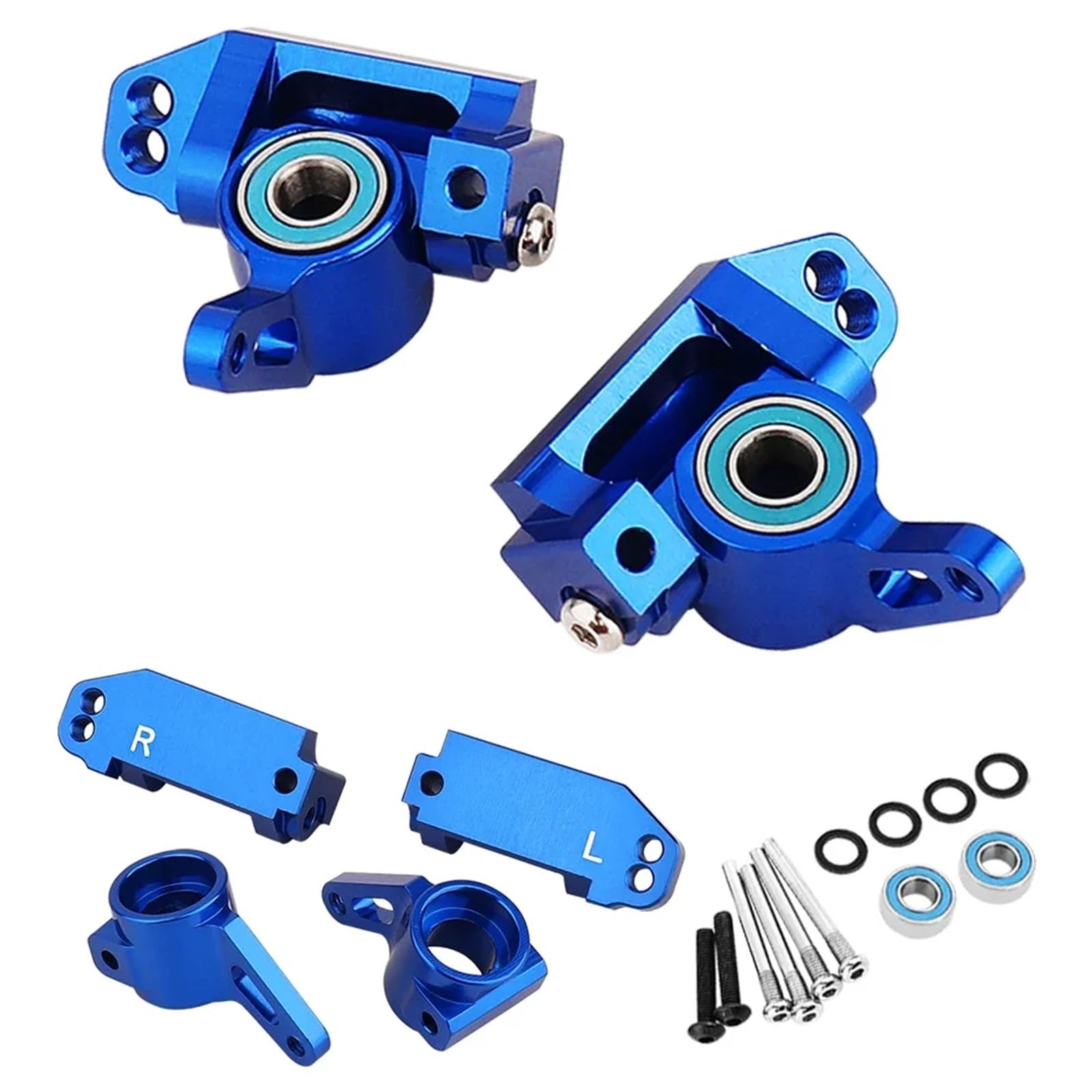 Mangueta dirección para Traxxas para Slash 4X4 2WD 1/10 Bloque Rueda Dirección Aleación Metal Soporte Eje C-hub con Kit Rodamiento Bolas Pieza Coche RC(Gray)