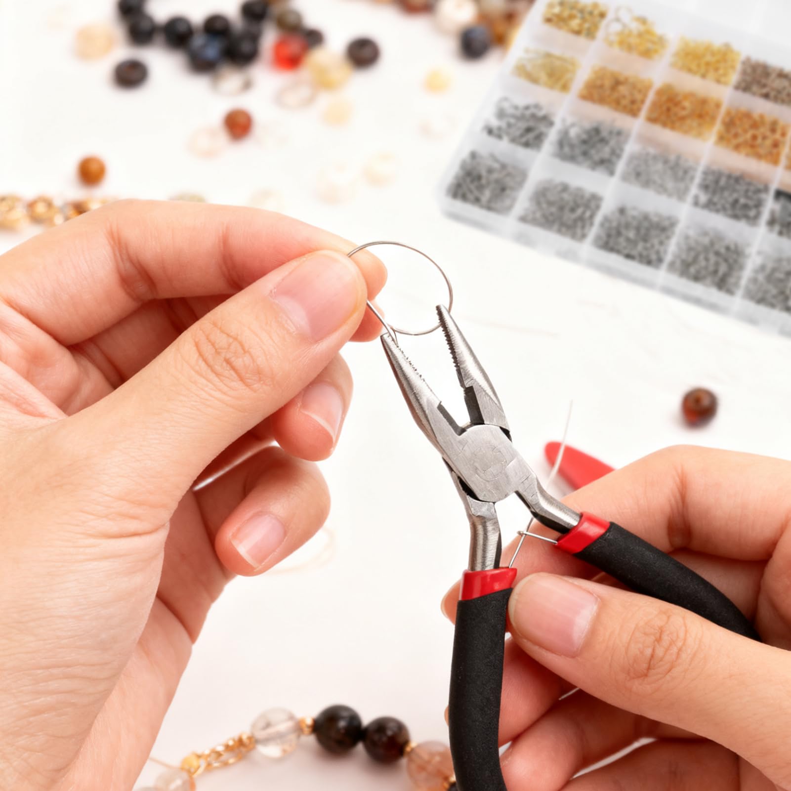 LetCart Kit de suministros para hacer joyas con herramientas, cables y elementos para reparación de joyas y abalorios — Juego perfecto para principiantes y profesionales en creación de joyas