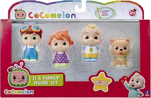 Miniatura 2 de CoComelon Paquete de 4 figuras - JJ & Family Figure Set - Familia y amigos - Incluye JJ, YoYo, Tomtom y Bingo The Dog - Juguetes para niños, bebés y