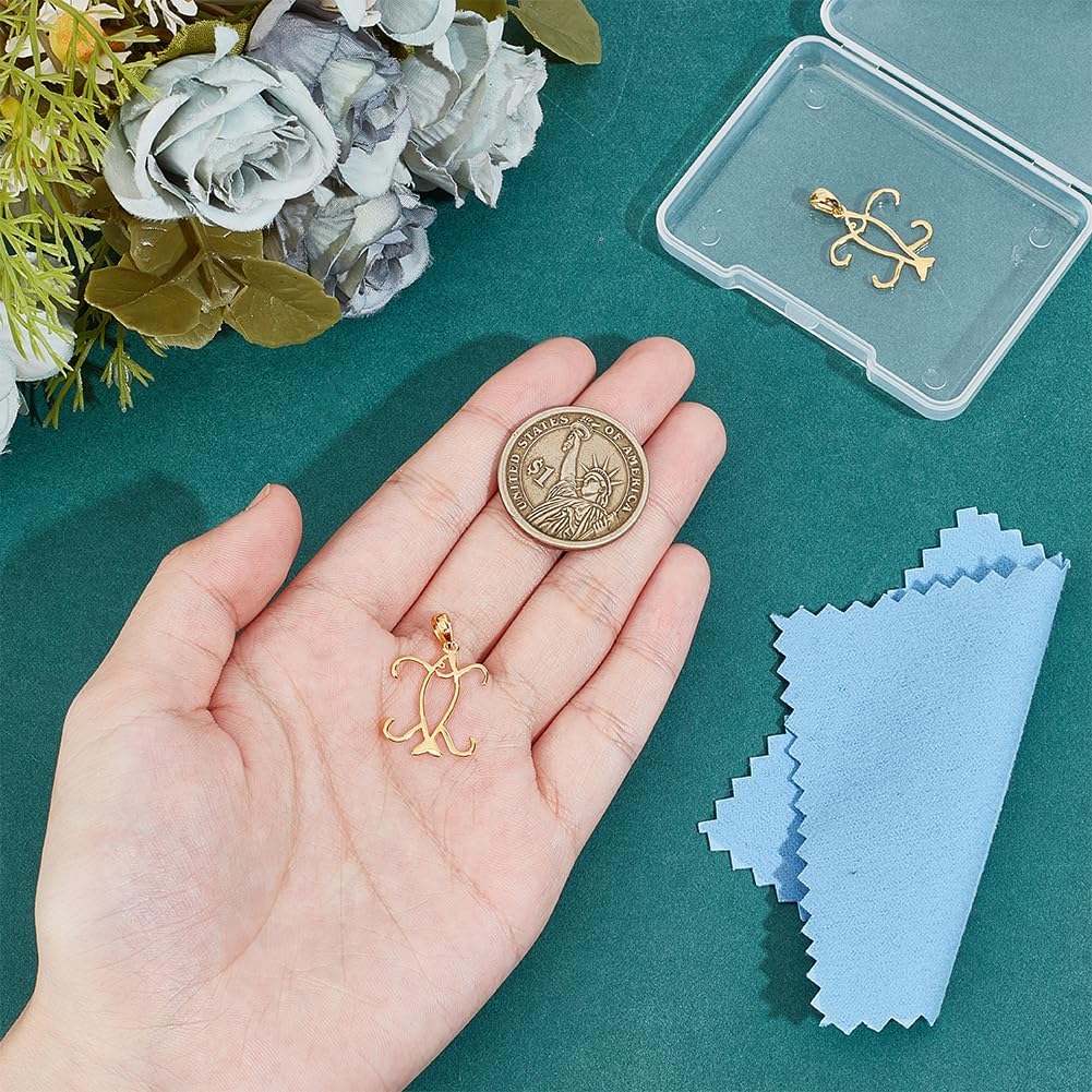 BENECREAT 925 Sterling Silver Fish Shape Pendant Base, Claws Prong Pendant Blank for Irregular Cabochon Mounting Setting DIY Necklace Jewelry Finding - Image 3