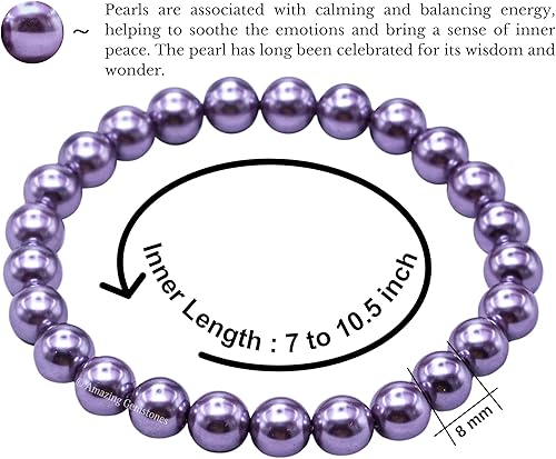 Vista 791 de Amazing Gemstone Crystal Bracelet for Women Men's Gifts - Protection Healing Crystal Bracelet - 8mm Gemstone Beaded Stretchable Bracelet Pulseras