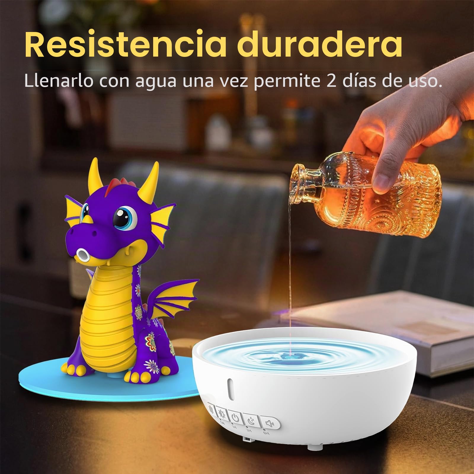 Diffusor de Aromas con Ruido Blanco, Humidificador para Niños de 200 ml con Mando a Distancia y Función de Temporizador 1/3/6 H, Diffusor de Aceites Esenciales para Dormitorio (Morado)