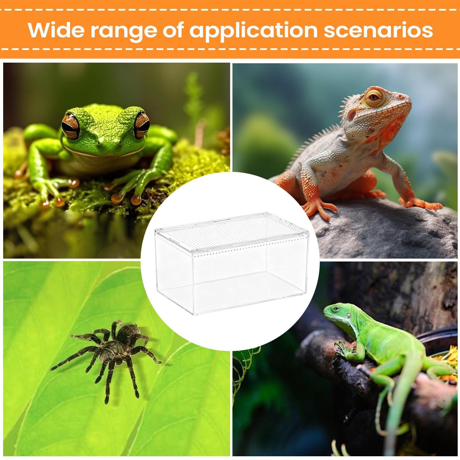 Terrario para Reptiles Terrario Acrílico Ventilado Transparente para | Recinto Para Mantis Y Jaula De Cría Para Lagartos Para Mantis Religiosa Gecko Serpiente Tortuga Dragón Barbudo