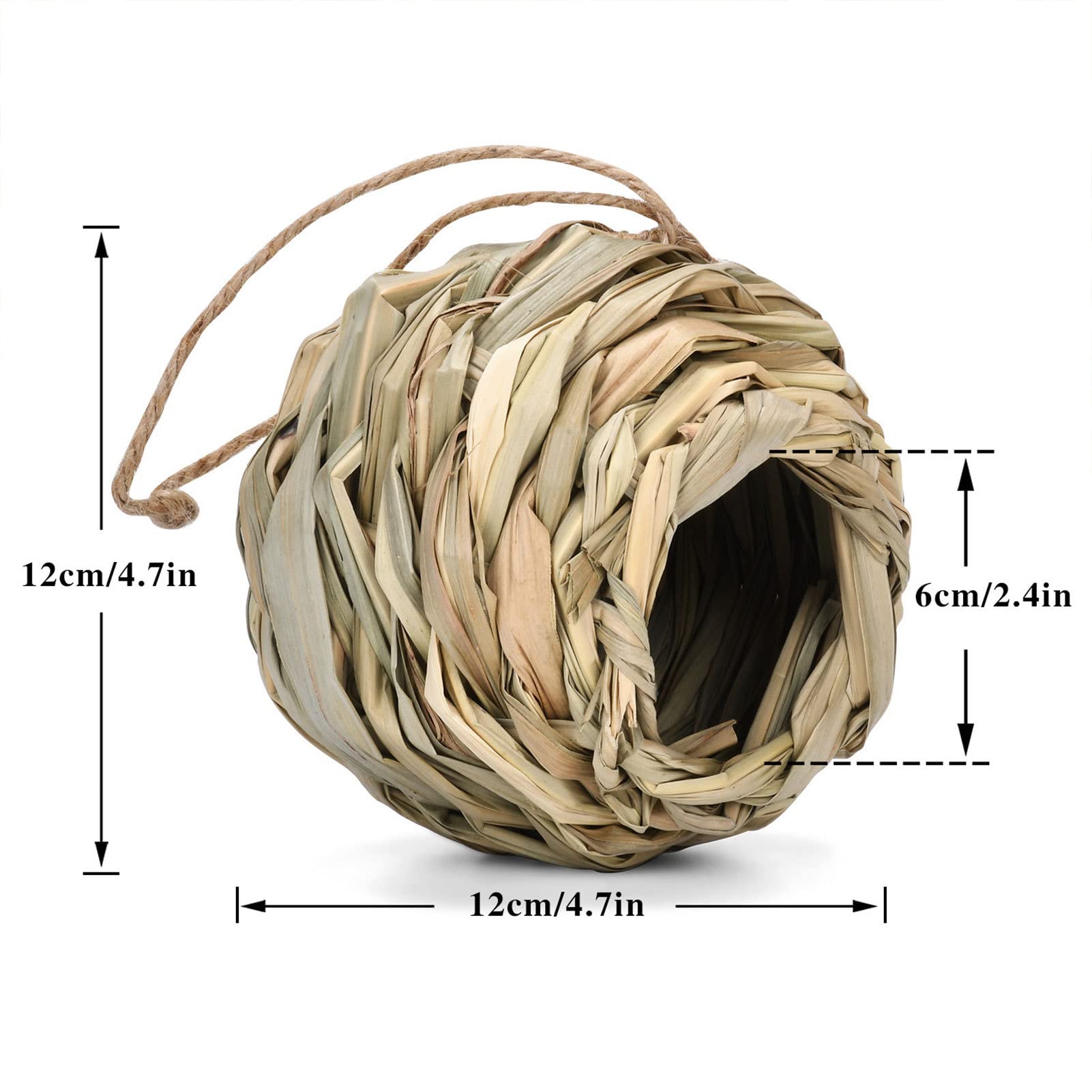 4 piezas de nido de pajilla para colgar al aire libre, nido de pájaros de precisión, nido reutilizable para familia, amigos, vecinos