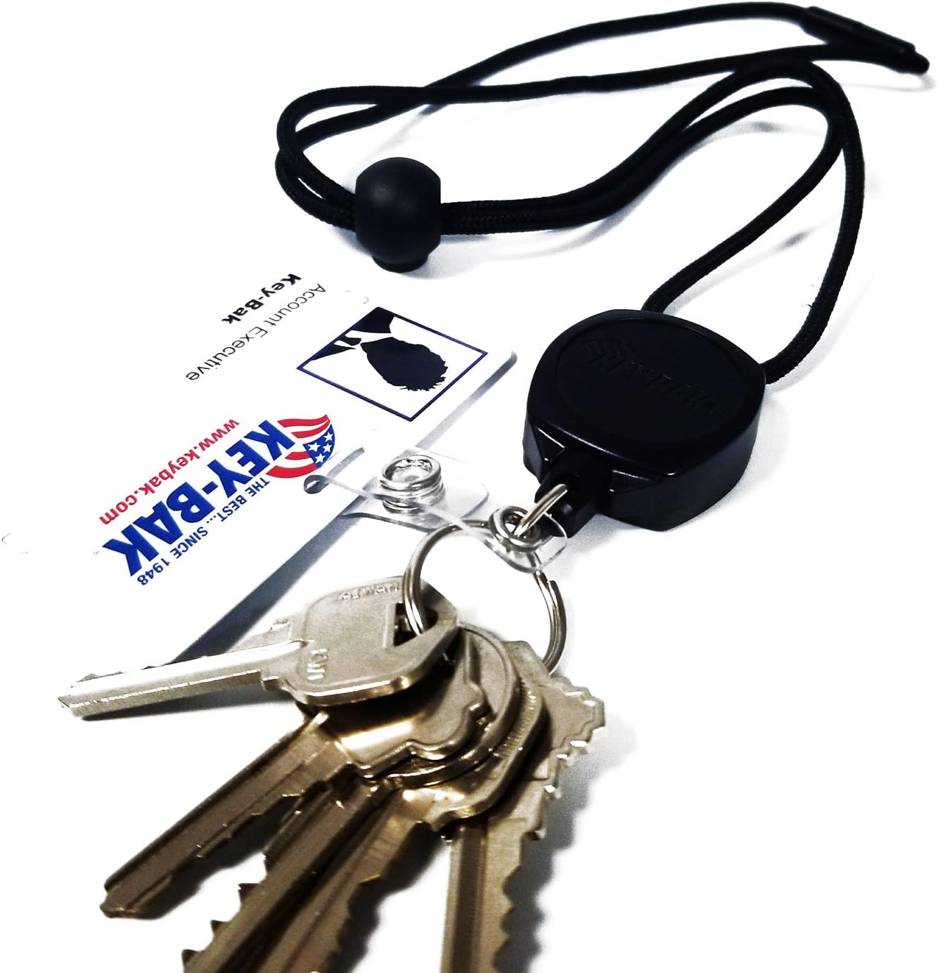 KEY-BAK Sidekick Retractable Badge Reel and Keychain Breakaway Lanyard with a Key Ring and Twist-Free Clear I.D. Badge Holder on a Retractable Lanyard - Image 4