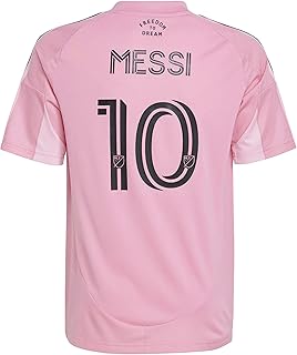 adidas Unisex-Kids Inter Miami CF 25/26 Home Replica Jersey - Lightweight Fan Fabric