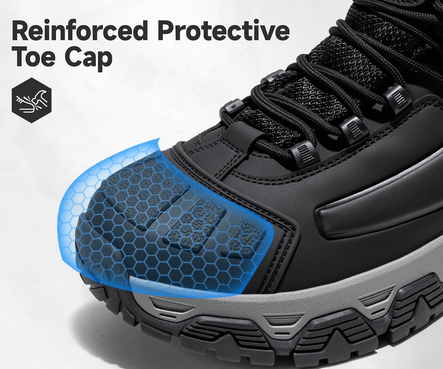 Men's Waterproof Hiking Boots Non-Slip Hiking Shoes Outdoor Trekking | Arch Support Walking Boots,Slip Resistant Walking Shoes,Reinforced Rubber Toe Cap,Comfort,Ankle High,Trails,Mountaineering