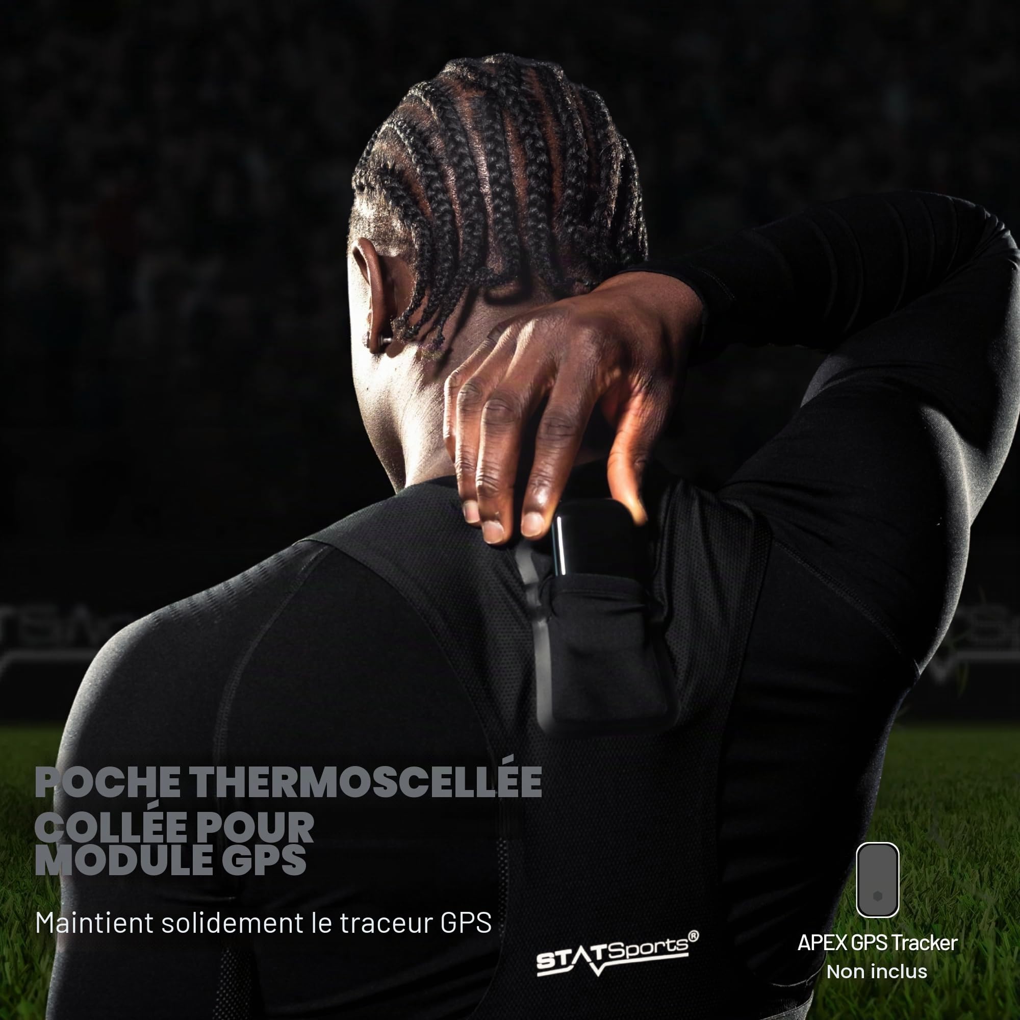STATSports Gilet GPS Football (Gilet Seul – Pod Non Inclus) - Brassière GPS pour Academy – Gilet de Sport avec Poche Sécurisée pour APEX GPS Tracker – Porté par Joueurs Pros