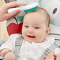 Vista 6 de Juego de cepillo y peine para el pelo del bebé, juego de cepillo y peine de silicona para bebé con espejo 3 en 1, súper suave para recién nacidos