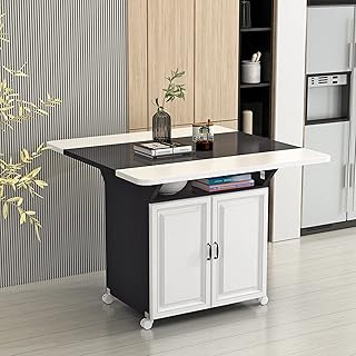 Retractable Dining Table,Multifunctional Kitchen Dining Table, Space Saving Foldable Table Top, Large Capacity Storage Layer Cabinet (A) (D)