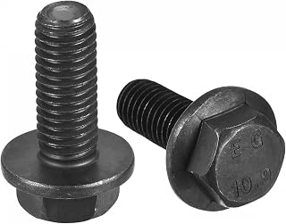 sourcing map M10 x 25 mm Sechskant-Flanschschrauben, 6 Stück 10,9 Karbonstahl-Sechskantschrauben